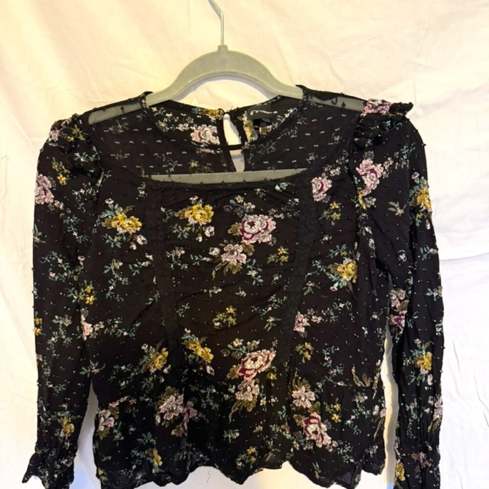 Mesh over floral top